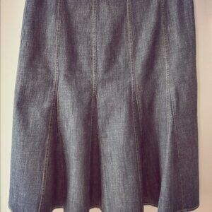 'LIZ CLAIBORNE LIZ WEAR' Denim Paneled Skirt Size 8 EUC